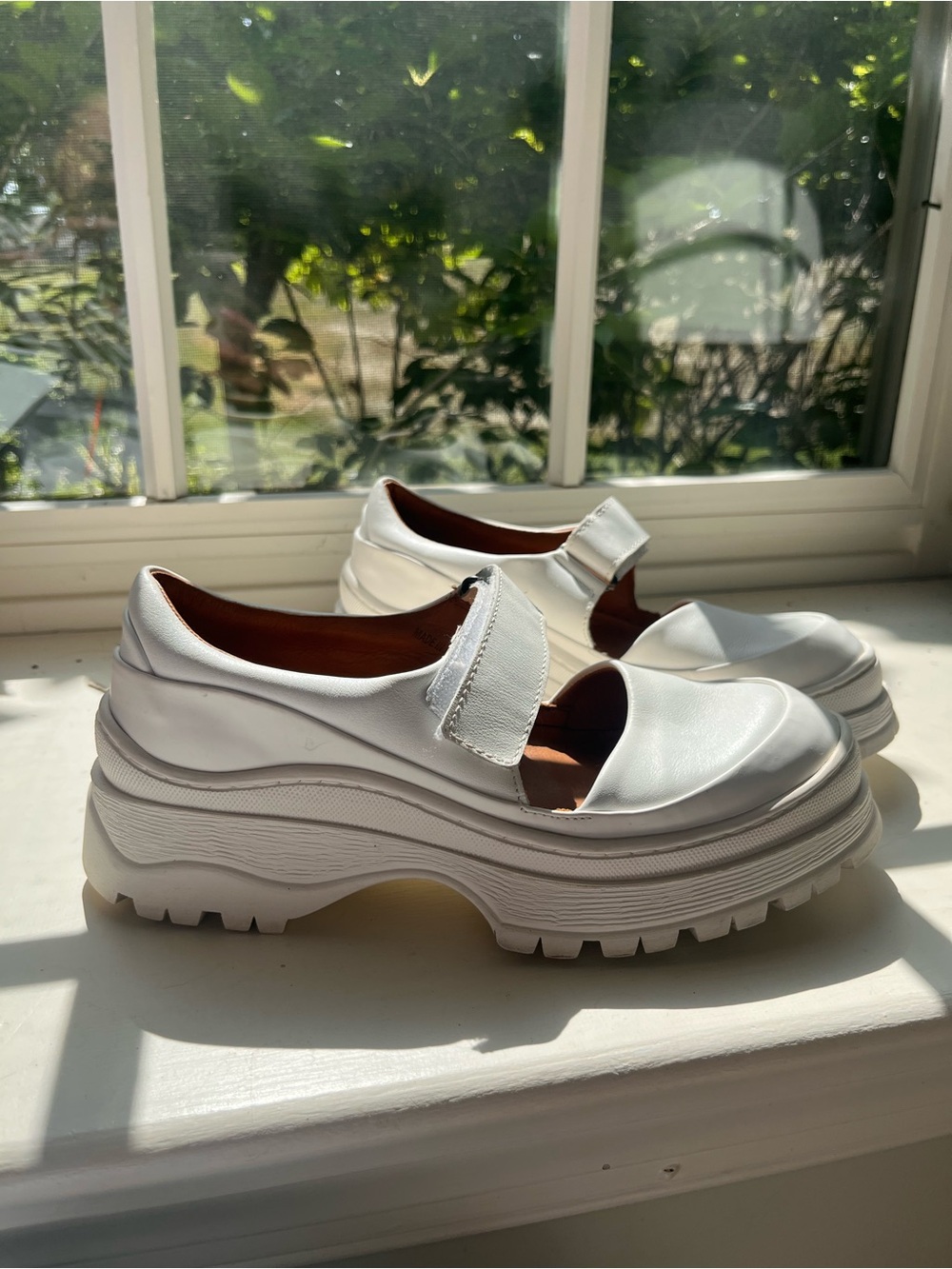 Rachel Comey Psilo White platform Chunky Mary Janes Sneakers Velcro